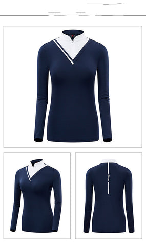 Golf Women's Long-sleeved T-shirt Stand-up Collar Sunscreen Korean Version Of Slim Sports